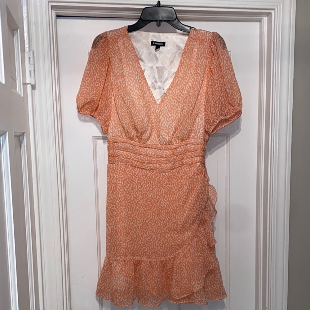Express size medium Orange V-Neck Dress